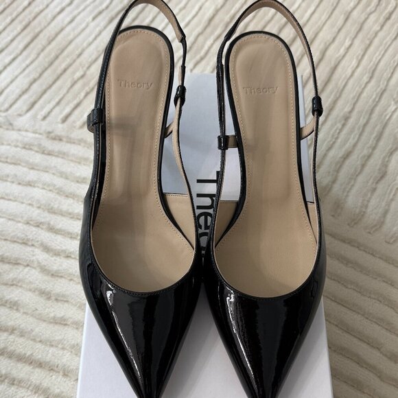 Theory Shoes - Brand New Theory Patent Leather Micro Slingback Pump - Size 39